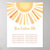 Poster Boho soleil panneau personnalisé soleil jaune oran (Devant)