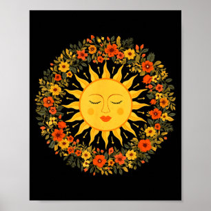 Poster Boho Spirituel Soleil Mignon Bohème Céleste Hippie