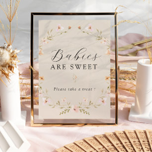 Poster Boho Spring Fleur sauvage Baby are Sweet Sign