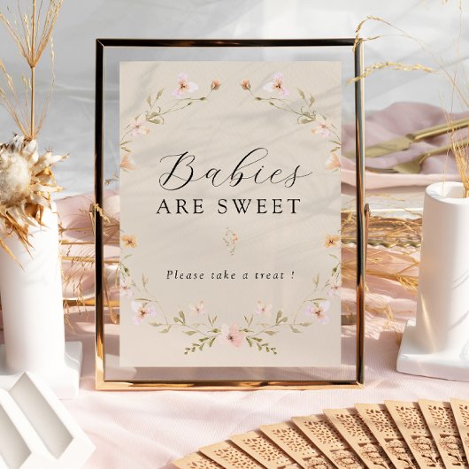 Poster Boho Spring Fleur sauvage Baby are Sweet Sign