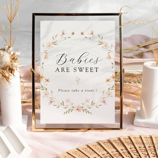 Poster Boho Spring Fleur sauvage Baby are Sweet Sign