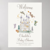 Poster Boho Storybook Dragon Baby shower Bienvenue (Devant)