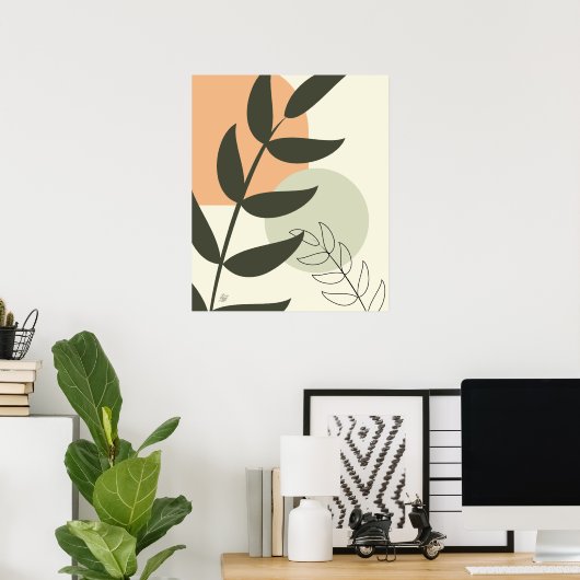 Poster Boho Style Leaf Abstract (Bureau à domicile)