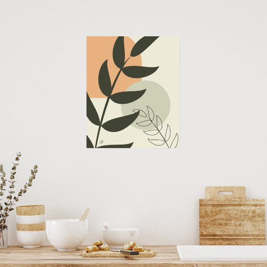Poster Boho Style Leaf Abstract (Cuisine)
