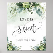 Poster Boho succulent fleuri vert amour est signe doux (Devant)
