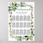 Poster Boho succulent leaves floral gold geometric<br><div class="desc">Boho succulent leaves floral gold geometric Seating Chart,  Contact me for matching items or for customization,  Blush Roses ©</div>