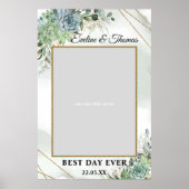 Poster Boho Succulents eucalyptus or doré accessoire de p (Devant)