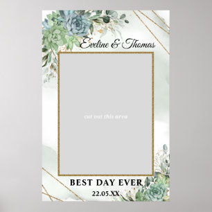 Poster Boho Succulents eucalyptus or mariage photo