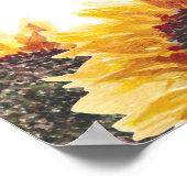 Poster Boho Sunflowers Blanc Joyeux 16e anniversaire (ou  (Coin)