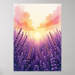 Poster Boho Sunset Lavender Wall Art