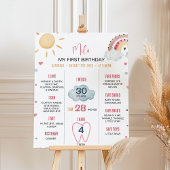 Poster Boho Sunshine Arc-en-ciel Anniversaire de l'affich
