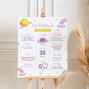 Poster Boho Sunshine Arc-en-ciel Anniversaire de l'affich