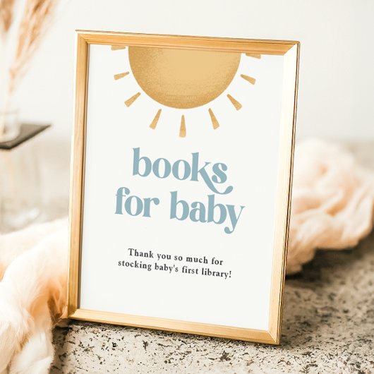Poster Boho Sunshine Baby shower Books