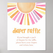 Poster Boho sunshine Déchets Raffle fille signe baby show (Devant)