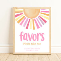Boho sunshine girl baby shower faveurs signe