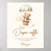 Poster Boho Teddy ours diaper tombole (Devant)