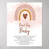 Poster Boho tendance arc-en-ciel ne pas dire Baby Game Si (Devant)