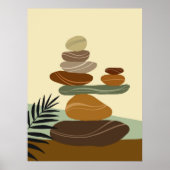 Poster Boho Terracotta Abstrait Zen Stones (Devant)