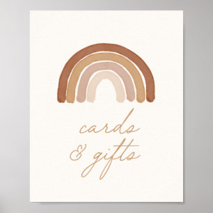 Poster Boho Terracotta Arc-en-ciel cartes et cadeaux