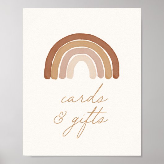 Poster Boho Terracotta Arc-en-ciel cartes et cadeaux (Devant)