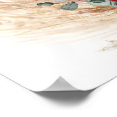 Poster Boho terracotta bordeaux pampas fleuris Compter ve (Coin)