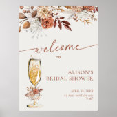 Poster Boho Terracotta Fête des mariées Bienvenue (Devant)