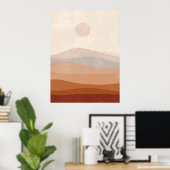 Poster Boho Terracotta Neutral Paysage Abstrait Art (Bureau à domicile)