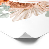 Poster Boho Terracotta Pampas Fête des mariées en herbe (Coin)