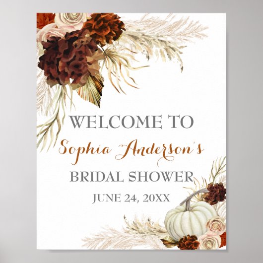 Poster Boho Tombez Amoureux Flora Orange Brûlé Enterremen (Devant)