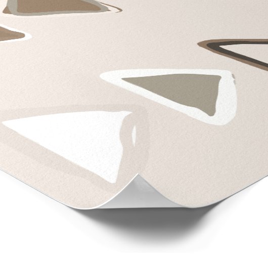 Poster Boho Triangles Brown Taupe Ivory (Coin)