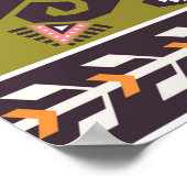 Poster Boho Tribal Motif géométrique Sud-Ouest Aztec (Coin)