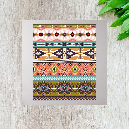 Poster Boho Tribal Motif géométrique Sud-Ouest Aztec