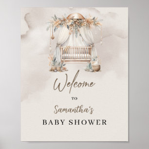 Poster Boho tropical bébé bébé pampas Baby shower accueil