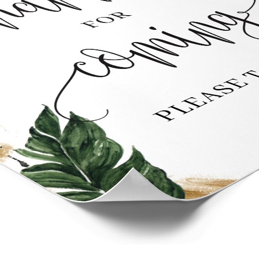 Poster Boho tropical d'été merci pour le signe d'arrivée (Coin)