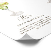 Poster Boho Tropical Watercolor Signature Boissons Mariag (Coin)