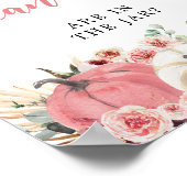 Poster Boho Twin Rose Blanc Citrouille Baby shower Combie (Coin)