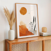 Poster Boho végétal orange minimaliste
