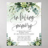 Poster Boho verdoyant succulent en signe de mémoire d'amo (Devant)