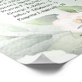 Poster Boho verdure et fleurs blanches or Alphabétique (Coin)