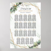 Poster Boho verdure eucalyptus feuillage doré tables (Devant)