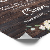 Poster Boho verdure feuillage bois rustique panneau ouver (Coin)