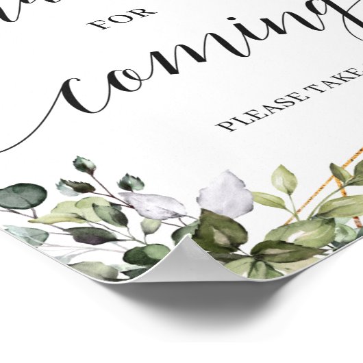 Poster Boho verdure feuillage merci pour le signe à venir (Coin)