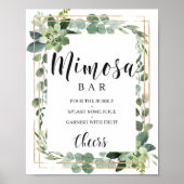 Poster Boho verdure feuille succulent or mimosa bar (Devant)