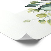 Poster Boho verdure roses blanches douche nuptiale bienve (Coin)