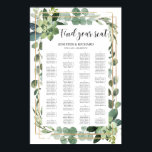 Poster Boho verdure succulent floral or géométrique<br><div class="desc">Boho vert succulent floral or géométrique Seating Chart,  Contactez-moi pour les articles correspondants ou pour la personnalisation,  Blush Roses ©</div>