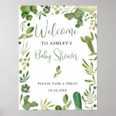 Poster Boho vert cactus femme neutre accueil douche (Devant)