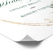 Poster Boho Vert Sauge Feuillage Mariage Accueil sur Tabl (Coin)