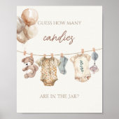 Poster Boho Vêtements Bébé Devant Combien De Candies (Devant)