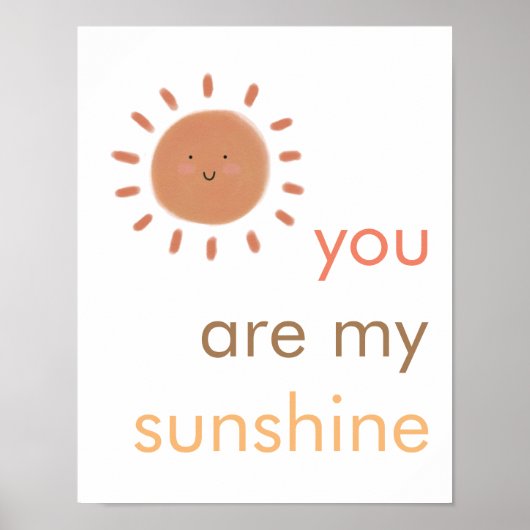 Poster Boho "Vous êtes mon soleil" Smiley Sun (Devant)