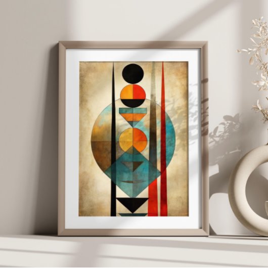 Poster Boho Wall Art Abstrait ancien moderne neutre